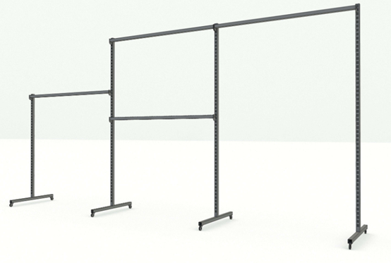 Giá treo quần áo kim loại có thể điều chỉnh độ cao 60-80cm cho cửa hàng bán lẻ
