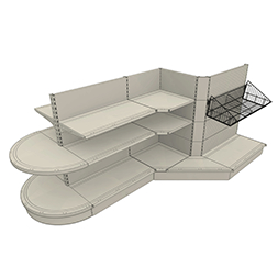 Thị trường siêu thị Gondola kệ 30x60mm thẳng đứng 50mm lỗ Pitch