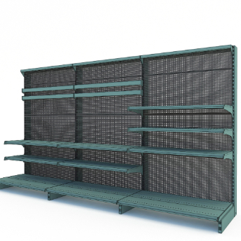 Modular Supermarket Display Rack, Adjustable Shelf Width, Space-Saving and Cost-Effective Retail Storage Solution