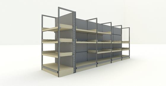Wooden Panel Retail Display Rack with Load Bar Support, Stable and Elegant Supermarket Fixture
